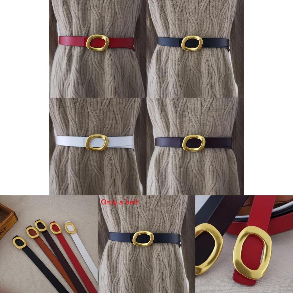 Fashion Leather Waist Belt For Women With Silver Button Closure For Daily Use