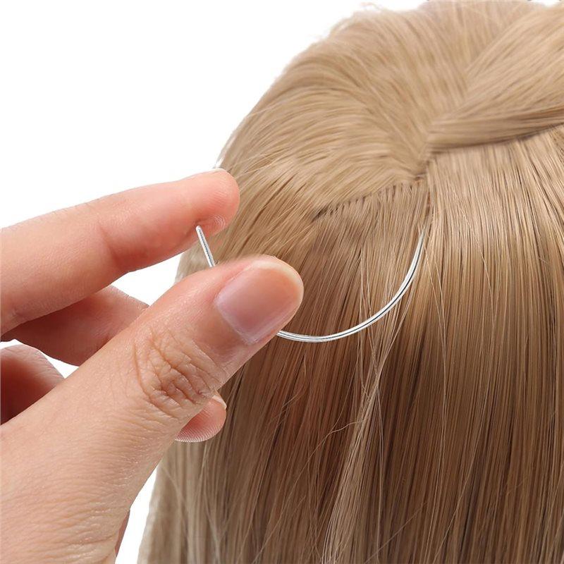 HHO-Hair And Thread Set 12 Pcs Sewing Hair Extension Tools Brown Weaving Threads For Making Wig, Sew In Thread