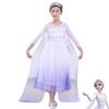 Snow Queen Frozen2 Cosplay Costume Elsa White Fancy Birthday Party Dress Outfit