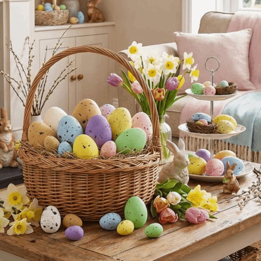 200Pcs Colorful Foam Easter Eggs DIY Painting Craft Easter Hanging Egg  Birthday Carnival