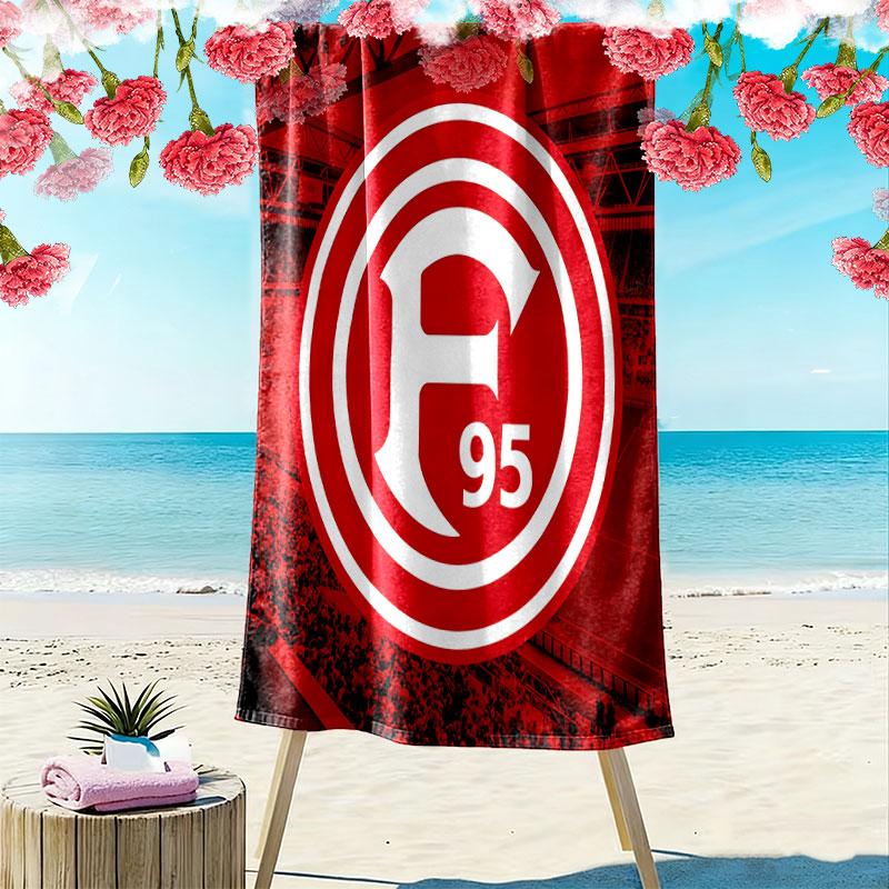 Fortuna Düsseldorf Logo Aufdruck Strandtuch, Großes Weiches Schnelltrocknendes Handtuch für Strand Camping Schwimmen 70cmx140cm(27x55inch) red