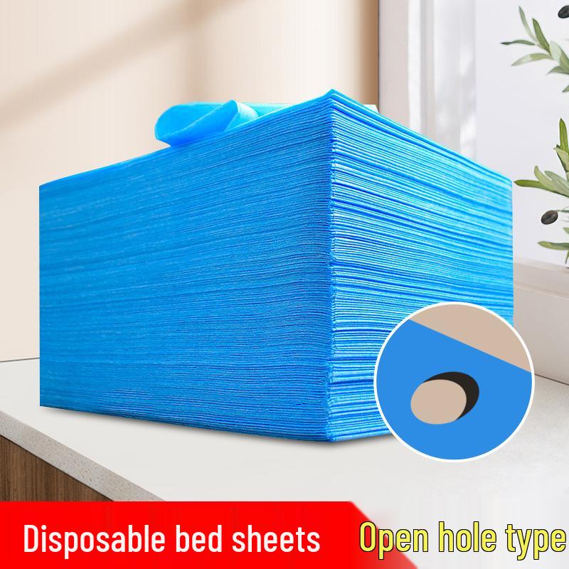 Waterproof Oilproof Disposable Bed Sheets with Hole - Non-Woven, Breathable, 100-Pack
