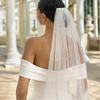 White Pearl Bride Veil Long Bridal Pearl Veils with Hair Comb Wedding Accessories for Women Girls White 1 Tier for Wedding Engagement Bachelorette