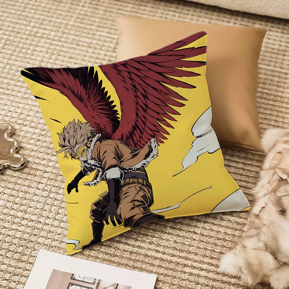 Anime M-My Hero A-Academia H-Hawks Pillow Case Anti-dustmite Invisible zipper Sofa Bed