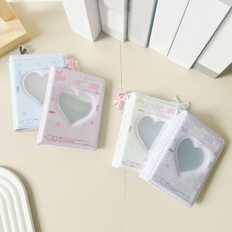 40 Pockets Photocard Album Book Love Heart Hollow Photo Card Holder Water Resistant Trendy Photo Binder For Business Cards