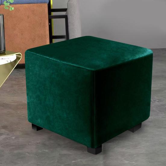 Stool Cover Stretchable Slipcover Stain-resistant Square Footstool Protection Cover for Home Furniture Decoration