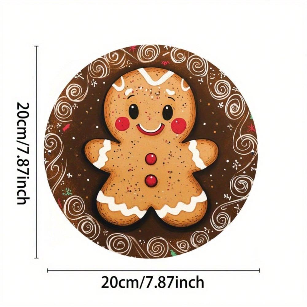 Gingerbread Man Metal Stencil Christmas Wreath Decor 8x8 Inch Indoor Outdoor Wall Art Sign