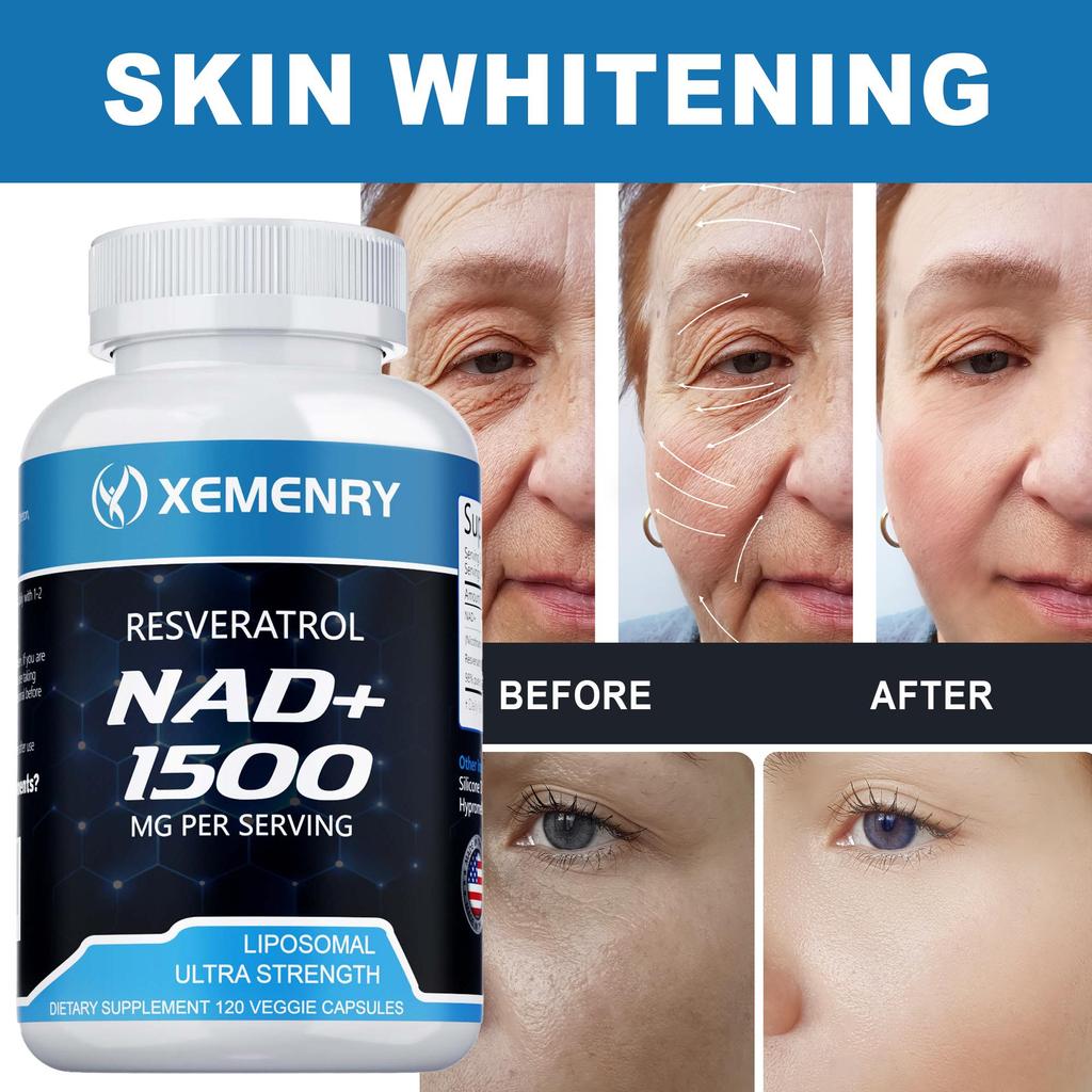 NAD+ 1500mg - Resweratrol, Naprawa DNA, Produkcja Energii, Metabolizm, Wspomaganie Koncentracji