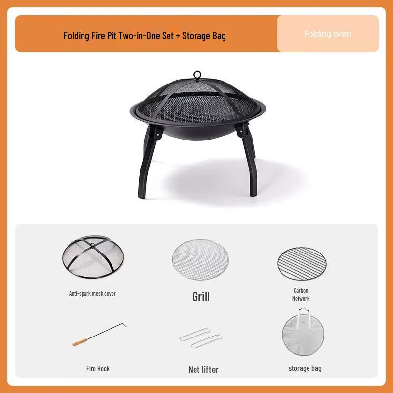Portable Camping & Indoor Charcoal Stove Set One Size