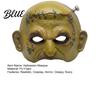Detailed Distressed Leather Look Halloween Cosplay Masque for Adults Men Women Realistic Creepy Comfortable Long Wear Horror Green Half Face