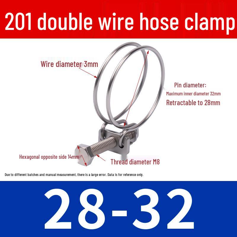 Doppeldraht-Schlauchschelle aus Edelstahl für Feuer-, Wasser-, Gasleitungen - Verdickt