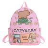 Adorable Capybara Print Children Backpack Spacious Lightweight For School Use