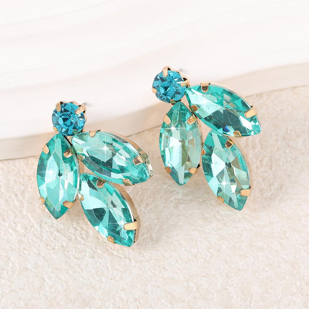 Pinkdudu Crystal Stud Earrings Multi-Layer Alloy Rhinestone Earrings Versatile Sparkling Jewelry PD2406