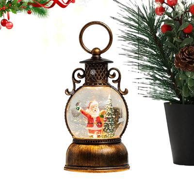 Lanterna Bola de Neve de Natal Retrô Lanterna Bola de Neve de Natal de Mão Decoração com Glitter Carregamento USB Lanterna Bola de Neve de Natal