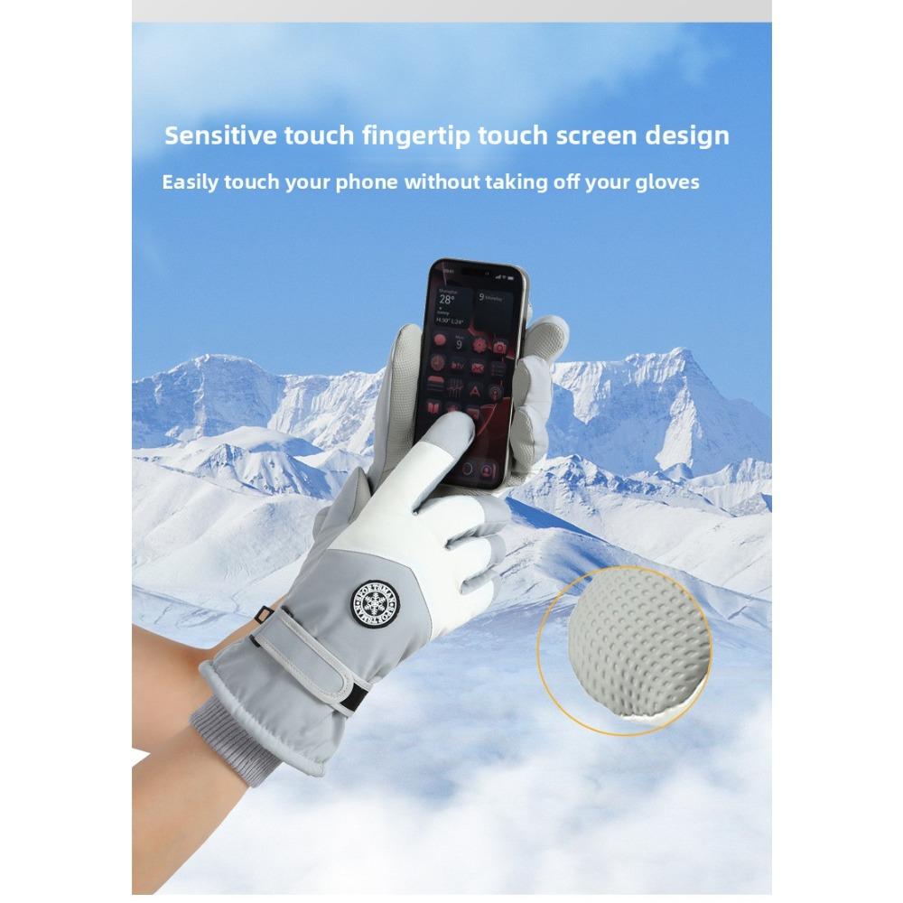 **Winter Ski Gloves Minimalist Style Warm Gloves Women Autumn Winter Waterproof Outdoor Cycling Thickened Men Gloves**