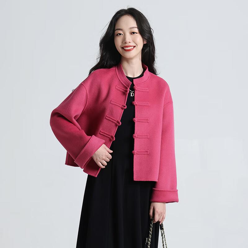 Yiliteng Women's New Chinese Style Double-Sided Pure Wool Short Coat