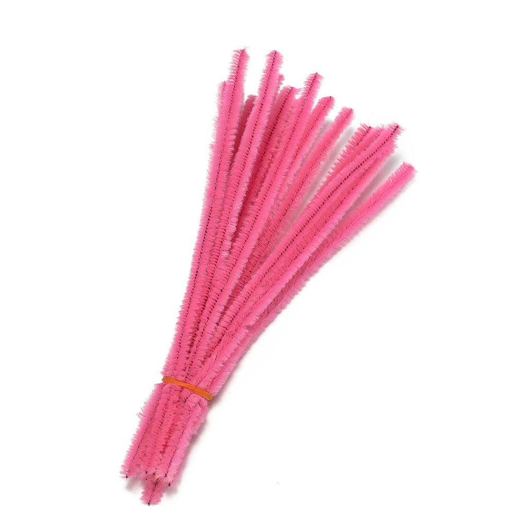 100Pcs 30cm Colorful Chenille Stem Twisted Rod Wool Root Fluffy Bar Iron Wire for DIY Handcraft Twisting Decor Jewelry Supplies