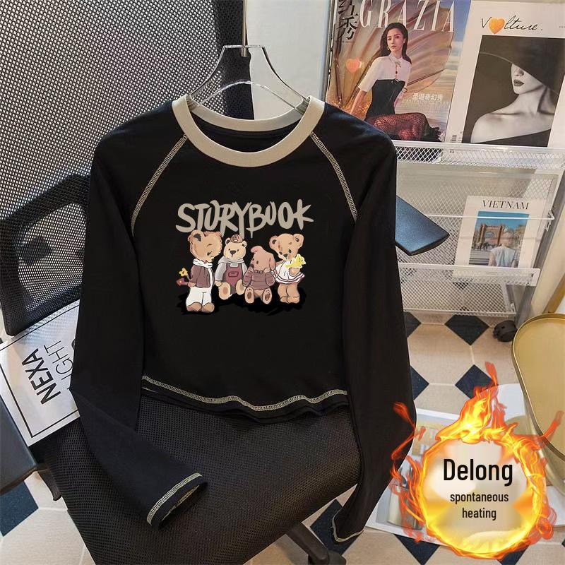 

Женский 2024 Двусторонний Немецкий Вельвет Шикарный Топ с Длинным Рукавом - Универсальный Стиль Осень/Зима XL recommended 125-135 jin