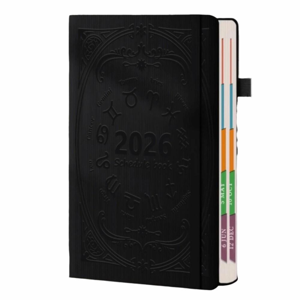 English A5 Agenda Planning Notebook Textured PU To-do List Notebook Office Work Planner  School