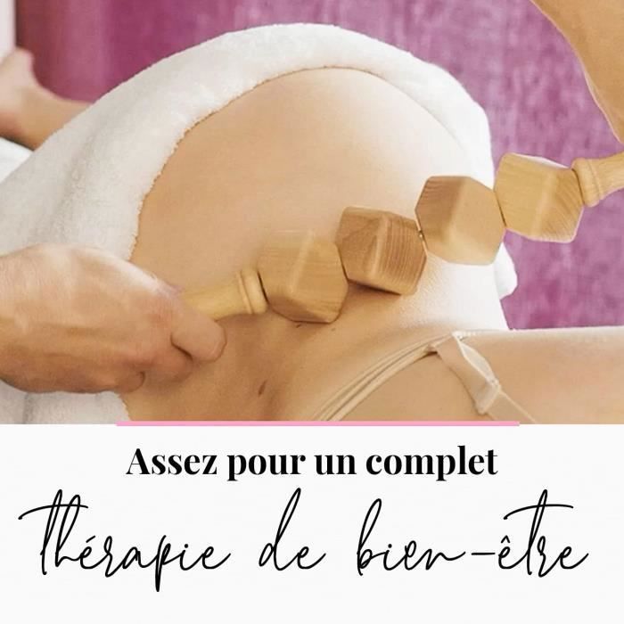 Masseur anti-cellulite - tuuli - rouleau de massage en bois - drainage lymphatique - 40x5 cm - mixte