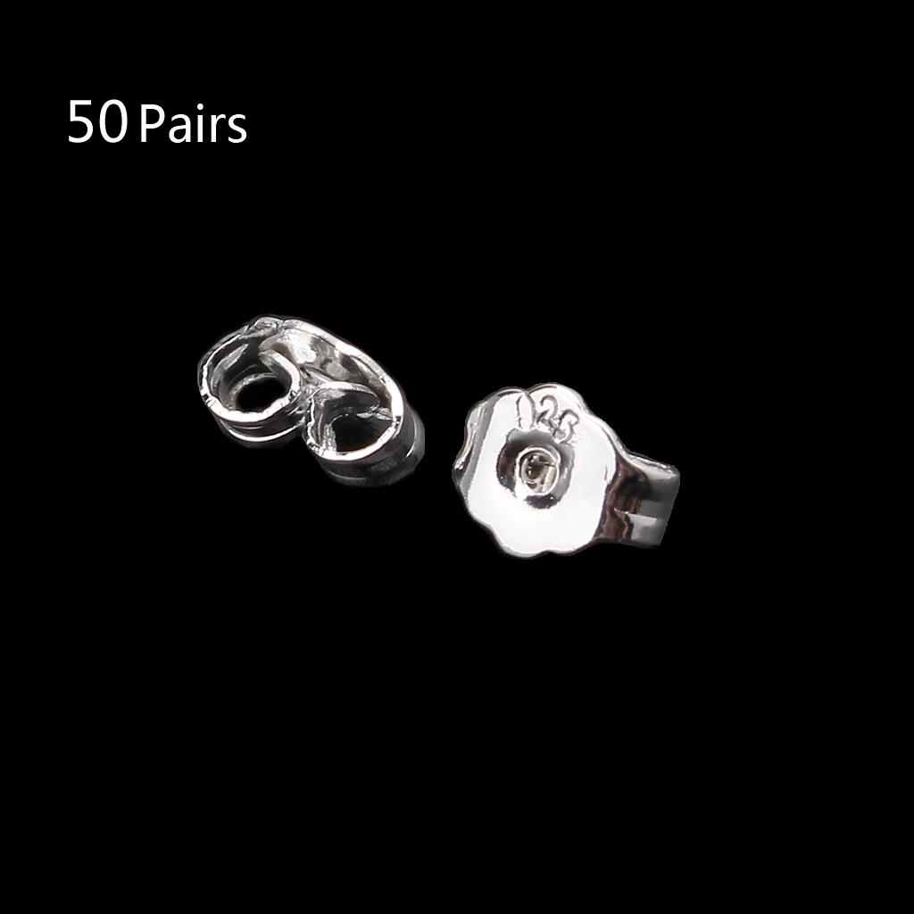 50Pieces Post Pierced Earring Backings Secure for Studs Safety Butterfly Ear