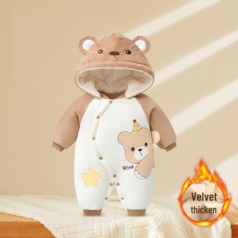 Newborn Winter Fleece Romper - Warm Harem Pajamas for Boys & Girls