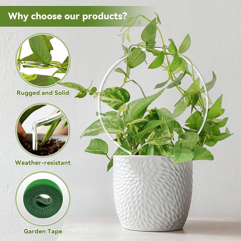 1/2Pcs Transparent U-Shaped Acrylic Vertical Garden Plant Stake Climbing Frame Durable For Indoor Vine And Flower Pot Support
