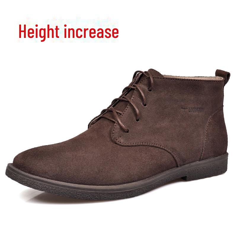 Men's Frosted Leather Suede High-Top Desert Boots