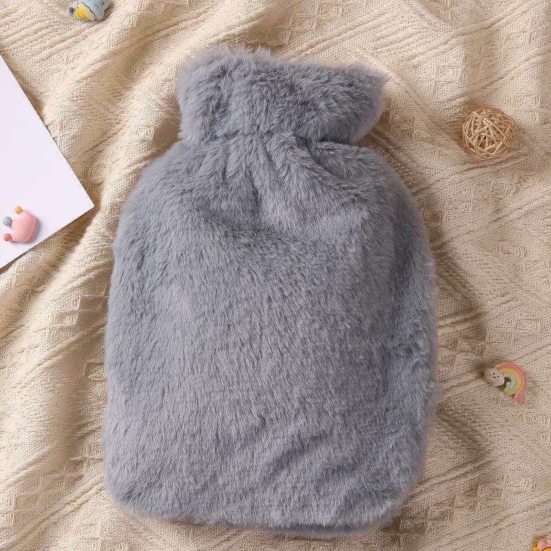 

Грелка, Наполняемая водой грелка для рук, Пояс для живота, Съемная грелка, Обогреватель для детей, Милый плюшевый, Портативный большого размера, Наполненный водой серый