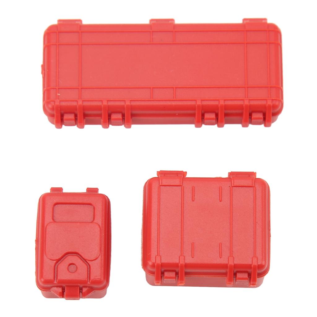 3 Pcs RC Car Simulation Luggage Case Large Medium Small RC Crawler Suitcase Decoration for 1 18 1 24 Red