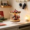 Romantische Märchen-Ornamente Karussell Acryl Tischplatten-Dekoration, 2D Flaches Hängeornament für Weihnachten Retro Partyzubehör Heim-Büro-Schreibtisch