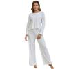 Exquisite Pajamas Women's Spring and Autumn Thin Fashion Pure Cotton Knitted Loungewear New Long-sleeved Two-piece Set