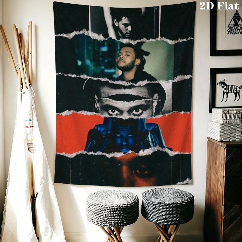 The Weeknd Wall Tapestry Aesthetic Wall Hanging Printed Fabric Blanket Decorative Tapestries for Bedroom Living Room Home Decor