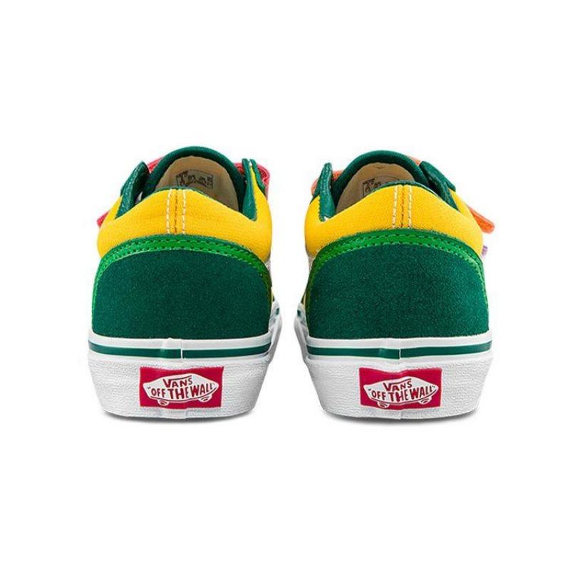 Crayola x Vans Old Skool Casual Low-Top Skate Shoes For Little Kids Green Yellow VN0A5EDZARR