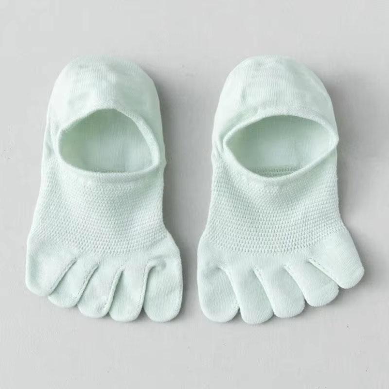 Chaussettes d'orteils en coton de couleur unie gris noir mi-mollet chaussettes pour femmes automne hiver chaud respirant chaussettes à cinq doigts
