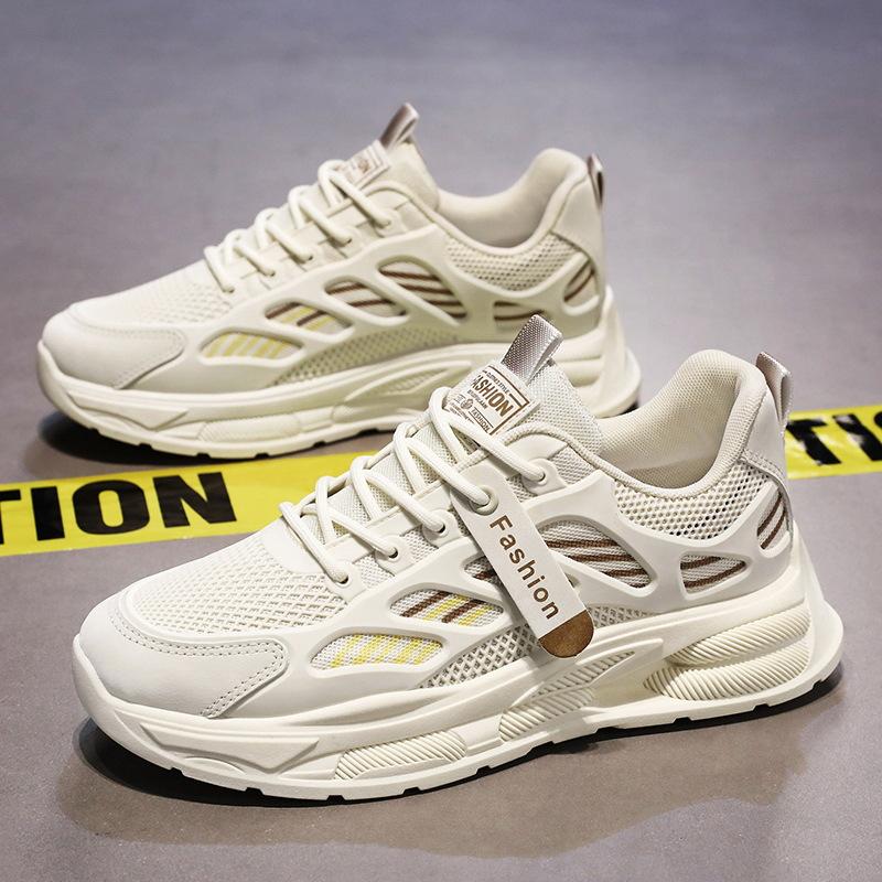 Spring men's shoes new breathable mesh sports shoes men's trend versatile platform casual running dad shoes trendy shoes