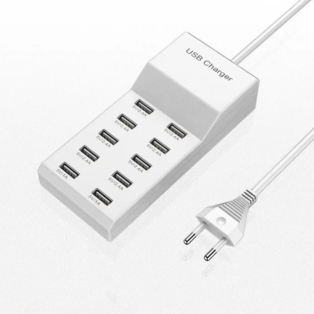 

50W Multi Ports USB Charging Charger Type C Hub Adapter for iPhone 15 16 Pro Samsung Xiaomi 15 Phone Charging Extension Socket 10USB EU Plug