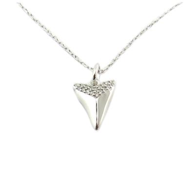[P9268] - Rhodium-plated White Silver 'Boho' Silver Necklace - 14x10 Mm