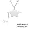 Cazador Graduate Hat Pendant Necklaces for Women Men Student Graduation Gift 2026 Stainless Steel Bachelor Cap Necklace Jewelry
