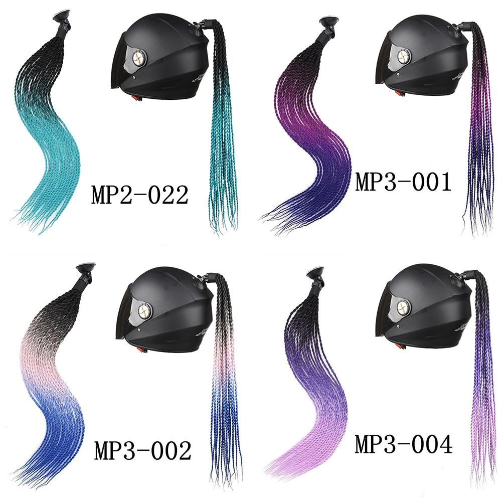 1Pc Motorcycle Helmet Braids Wig Multicolor Loose Wig Ponytail Braid Motorbike Helmet Pigtails Decoration Dual Pigtail Ponytail