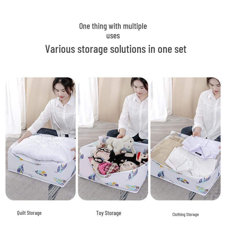 Cotton Quilt Storage Bag Organizer - Large Capacity, Waterproof & Moisture-Proof for Clothes and Quilts