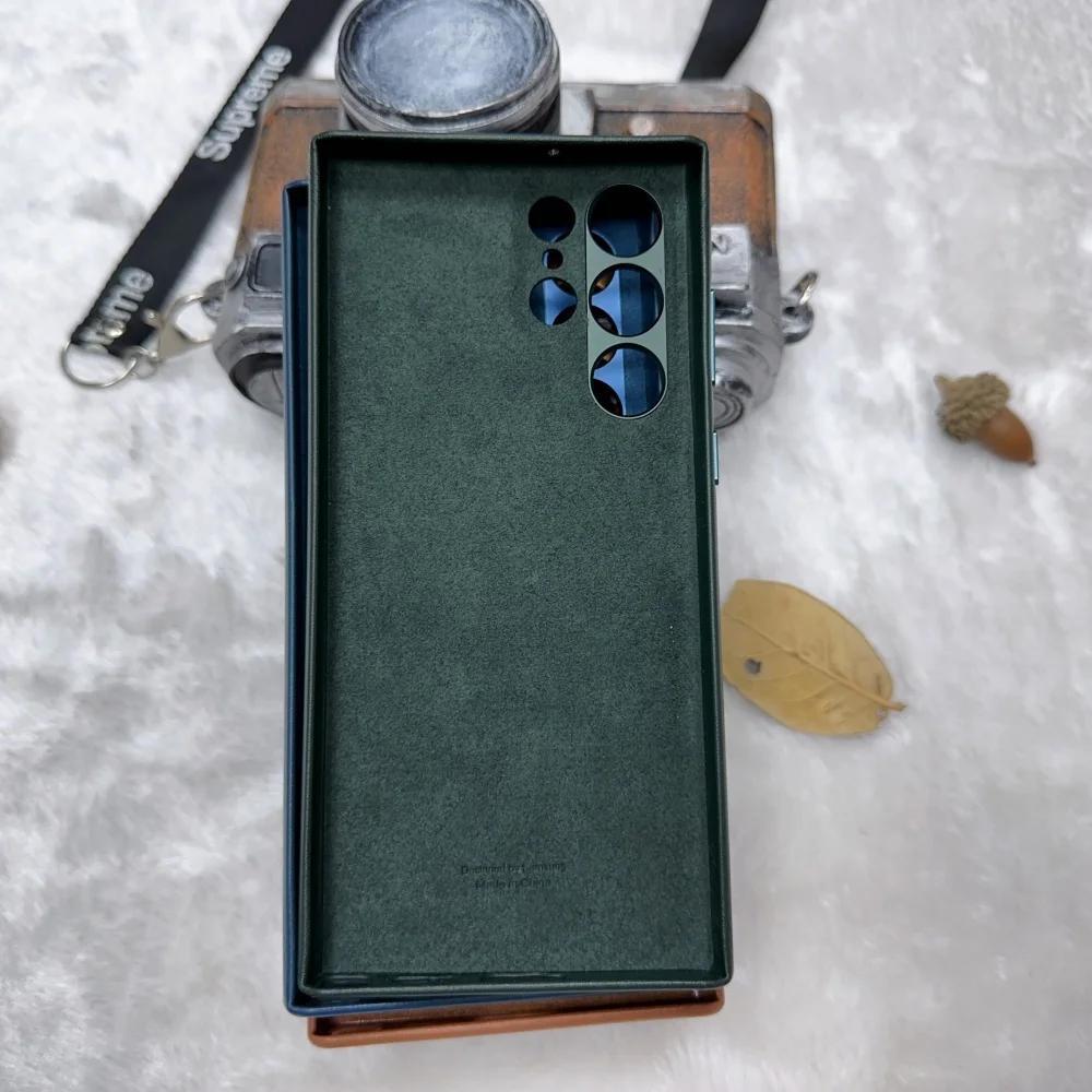 Luxury Official Leather Case Samsung Galaxy S24 Ultra S23 S22 Ultra S24 Plus All Inclusive Lens Protection Back Cover With Box