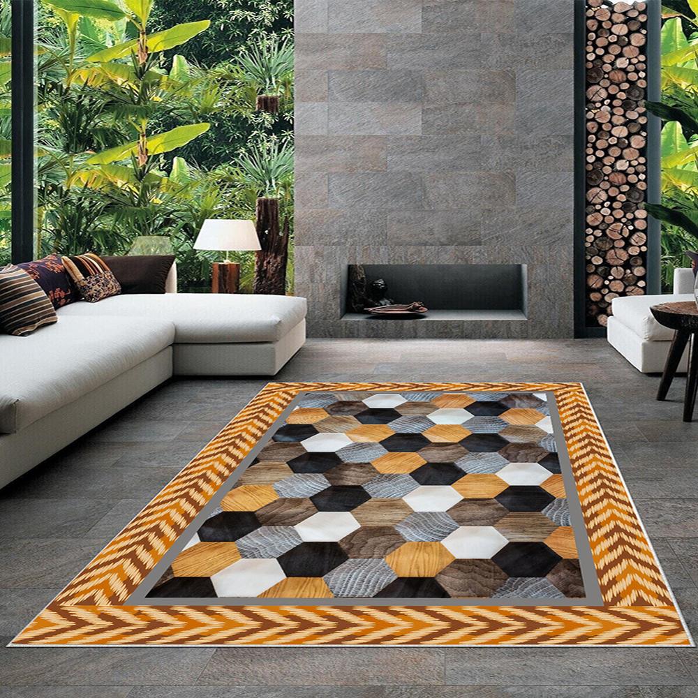 

Современный ковер для гостиной с нескользящим основанием, который необходимо распечатать с помощью цветной цифровой печати с рисунком.