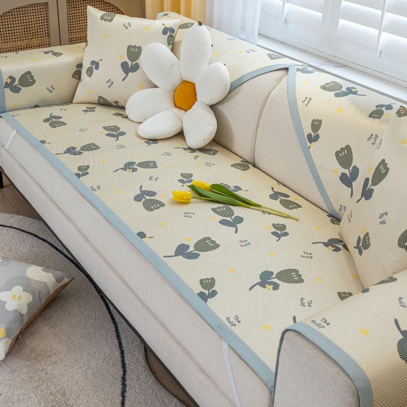 

Подушка для дивана Лето Лето Лето Коврик Ледяной шелк Нескользящая кожаная подушка сиденья для дивана Лето Ins Простой и свежий чехол для дивана 60*60cm