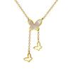 Titanium Steel Fritillary Butterfly Temperament Personality Minimalist Furnace Real Gold Necklace Female Collarbone Chain