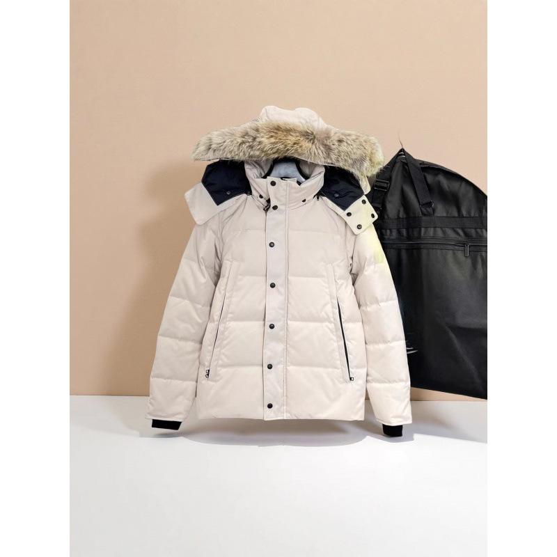Big goose down jacket men's and women's real wolf hair couple parka Canada M coat