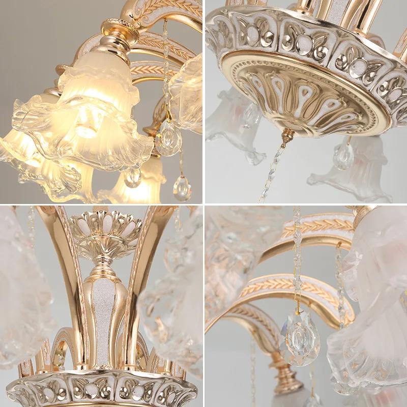 European Crystal Chandelier Ceiling Lamp Living Room Modern Bedroom Room Warm Atmosphere Simple European Lamps