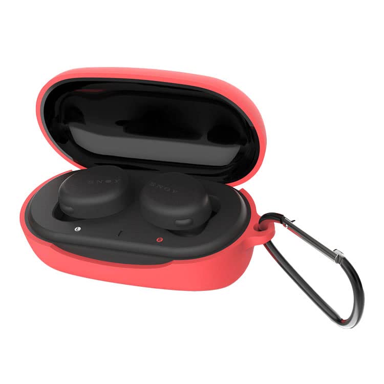 

Чехол для наушников Sony с отверстием для зарядки, защитный силиконовый чехол с карабином, простой стильный, устойчивый к царапинам мягкий чехол для защиты наушников