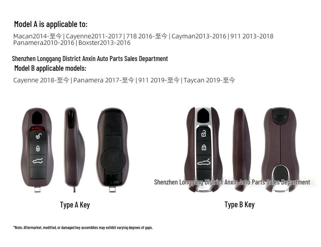 Czarna Jadeitowa Obudowa Kluczyka dla Porsche Macan, 718, Cayenne, Panamera, Taycan, 911
