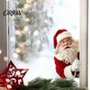 Xmas Window Clings Peeking Santa Claus Static Cling, No?Glue Christmas Sticker, Creative Holiday Gifts Reusable Glass Decal, Atmosphere Decor